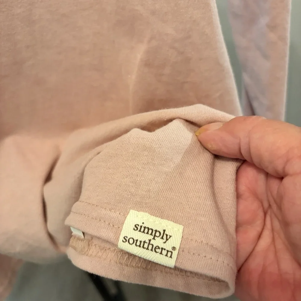 NWT Simply Southern Fancy Like Milkshake Long Sleeve Tee Pink Youth Large